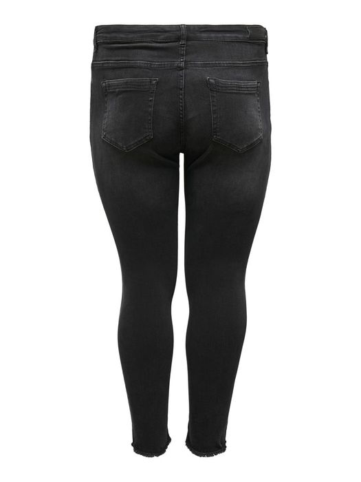 Only Carmakoma Damen Skinny Jeans Curvy Ankle Denim Große Größen Plus Size Übergröße – Grau-Schwarz, Bild 4