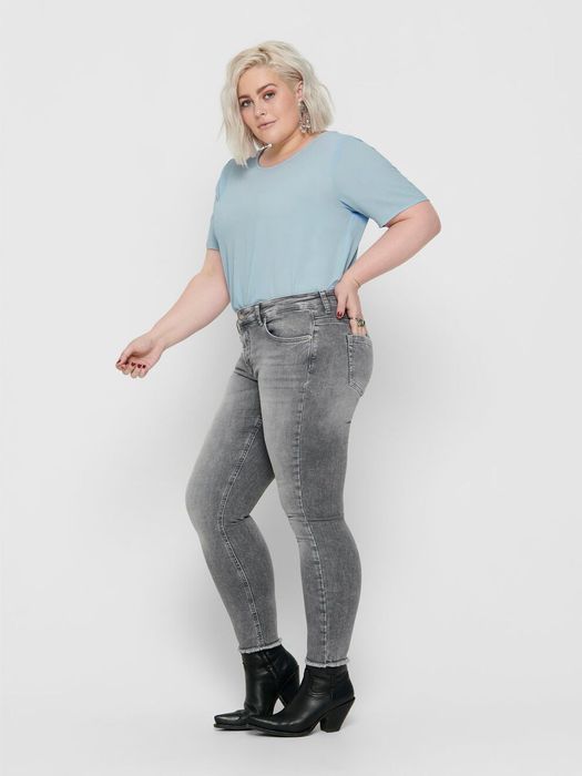Only Carmakoma ONLY CARMAKOMA Damen Skinny Jeans Curvy Ankle Denim Große Größen – Grau, Bild 8