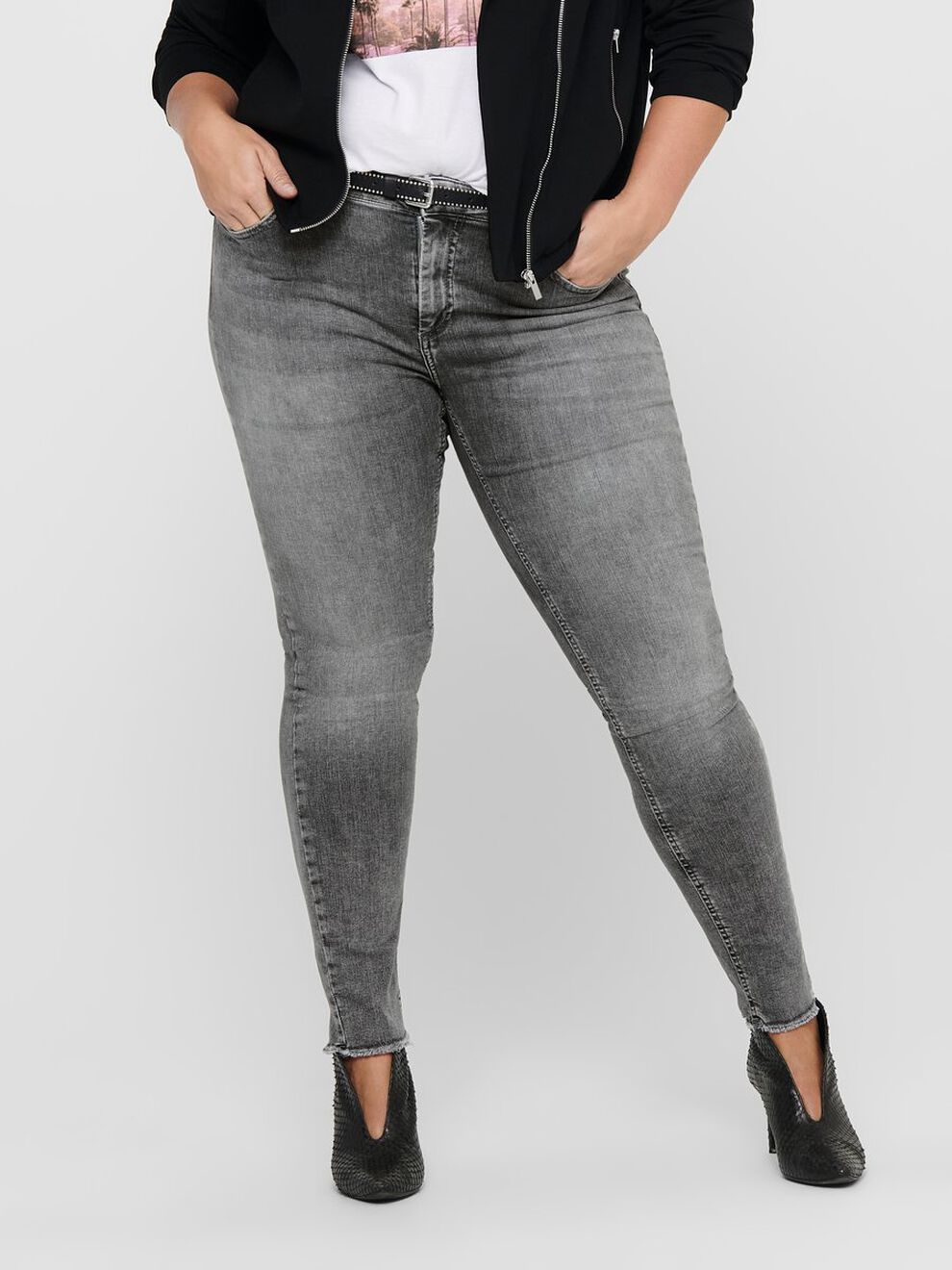 Only Carmakoma ONLY CARMAKOMA Damen Skinny Jeans Curvy Ankle Denim Große Größen – Grau, Bild 2