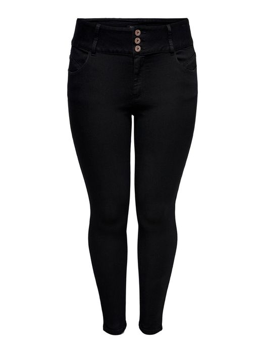 Only Carmakoma ONLY CARMAKOMA Damen Skinny Jeans High Waist Denim Große Größen – Schwarz, Bild 8