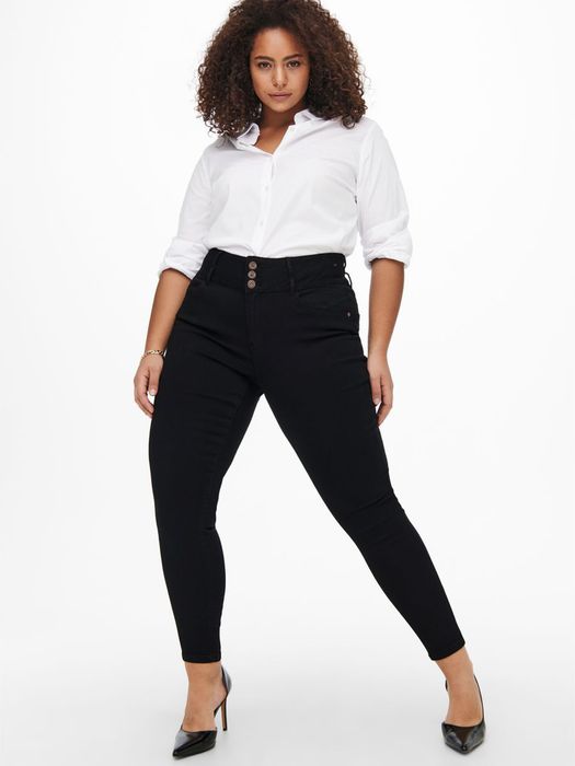 Only Carmakoma ONLY CARMAKOMA Damen Skinny Jeans High Waist Denim Große Größen – Schwarz, Bild 7
