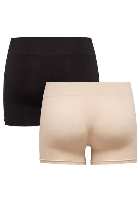Only ONLY Damen Mini Shorts Leggins 2er 4er Stück Pack Fitness Radler – Schwarz-Beige, Bild 6