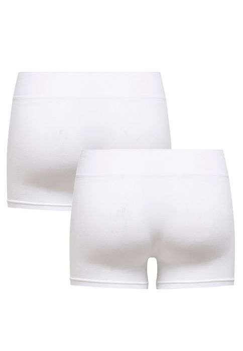 Damen Mini Shorts Leggins 2er 4er Stück Pack Fitness Radler Unterrock Pants, Farbe: Weiß