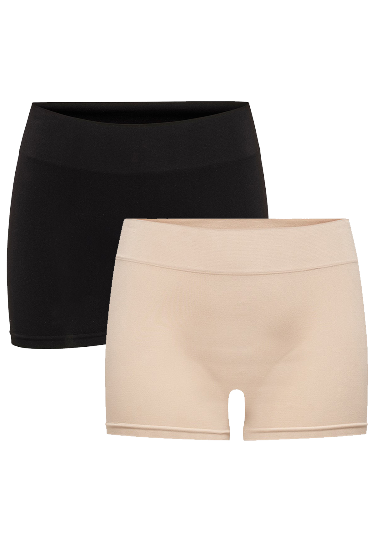 Only ONLY Damen Mini Shorts Leggins 2er 4er Stück Pack Fitness Radler – Schwarz-Beige, Bild 1