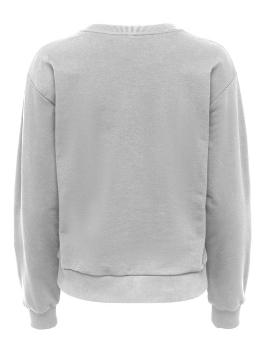 Pullover mit Print Langarm Rundhals Sweater Dünner Longsleeve JDYWOKE, Farbe: Grau