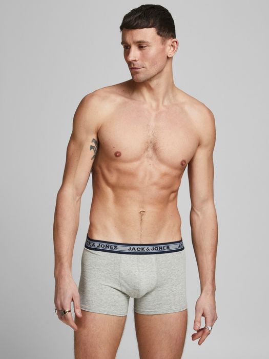 Jack & Jones 10er Pack Boxershorts Trunks Set Stretch Hose Basic Jersey Unterwäsche – Grau, Bild 5