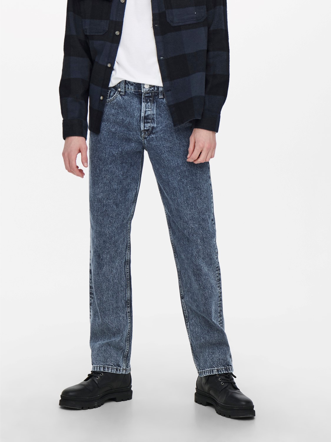 Loose Fit Jeans Straight Leg Denim Pants Stoned Washed Hose ONSEDGE Loose Fit Jeans Straight Leg Denim Pants Stoned Washed Hose ONSEDGE