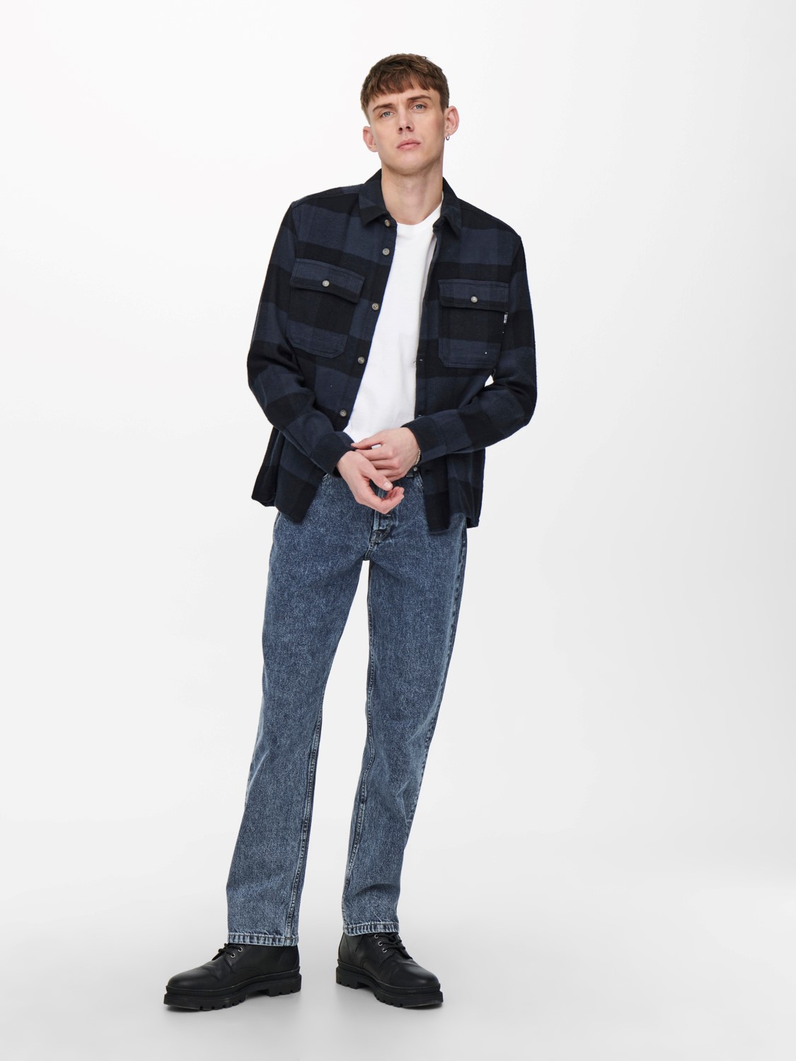 Loose Fit Jeans Straight Leg Denim Pants Stoned Washed Hose ONSEDGE Loose Fit Jeans Straight Leg Denim Pants Stoned Washed Hose ONSEDGE