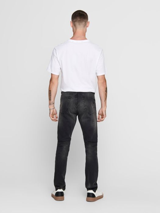 Only & Sons ONLY & SONS Slim Fit Jeans Basic Denim Hose ONSLOOM Tapered – Grau, Bild 9