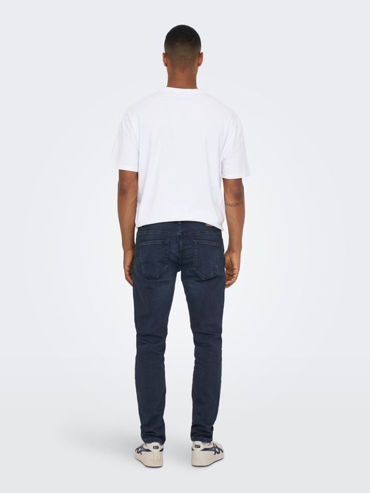 Only & Sons ONLY & SONS Slim Fit Jeans Basic Denim Hose ONSLOOM Tapered – Dunkelblau, Bild 4