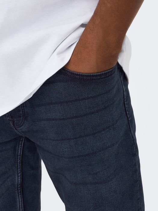 Only & Sons ONLY & SONS Slim Fit Jeans Basic Denim Hose ONSLOOM Tapered – Dunkelblau, Bild 3