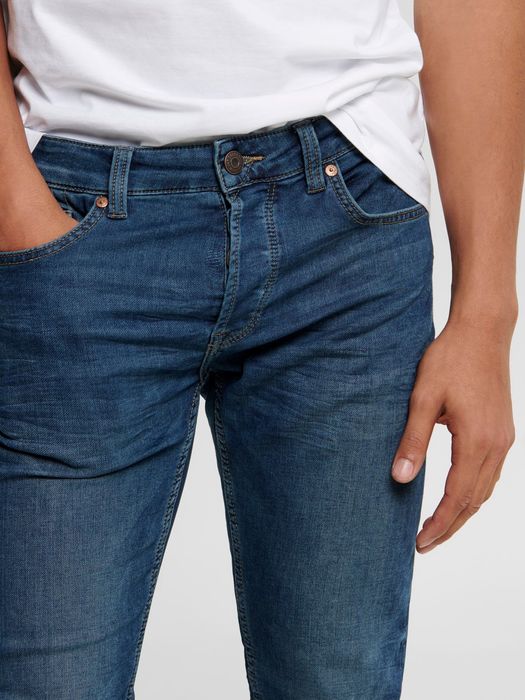Only & Sons ONLY & SONS Slim Fit Jeans Basic Denim Hose ONSLOOM Tapered – Blau, Bild 5