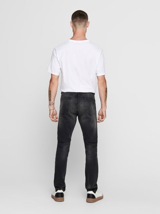 Only & Sons ONLY & SONS Slim Fit Jeans Basic Denim Hose ONSLOOM Tapered – Grau, Bild 4
