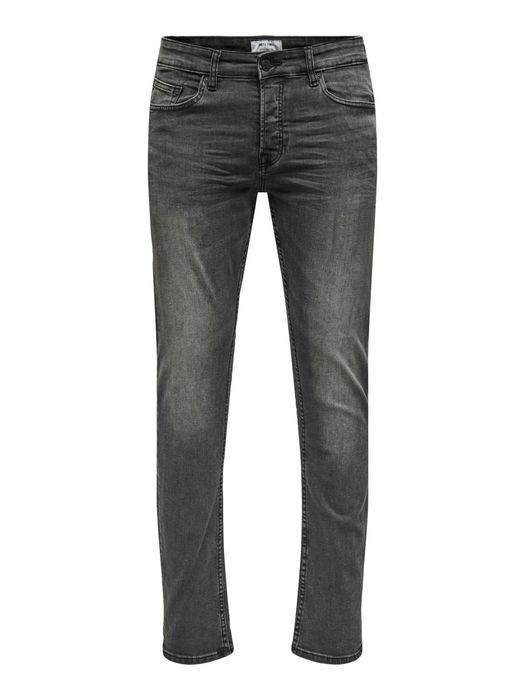 Only & Sons ONLY & SONS Slim Fit Jeans Basic Denim Hose ONSLOOM Tapered – Grau, Bild 6