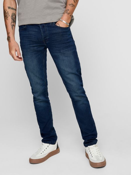 Only & Sons ONLY & SONS Slim Fit Jeans Basic Denim Hose ONSLOOM Tapered – Blau, Bild 5