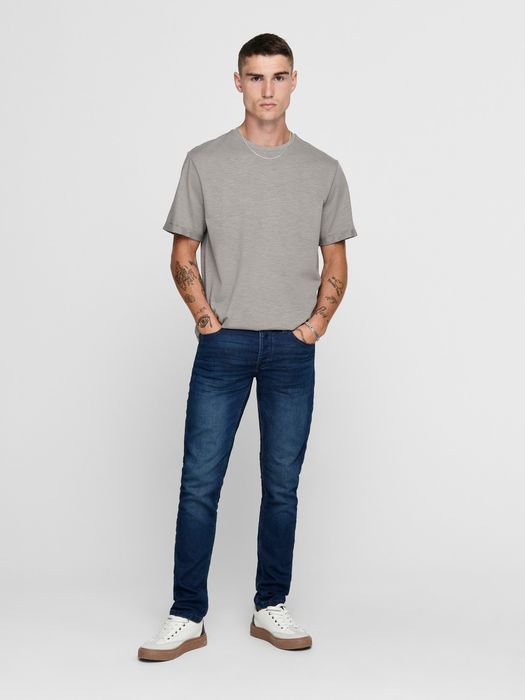 Only & Sons ONLY & SONS Slim Fit Jeans Basic Denim Hose ONSLOOM Tapered – Blau, Bild 3