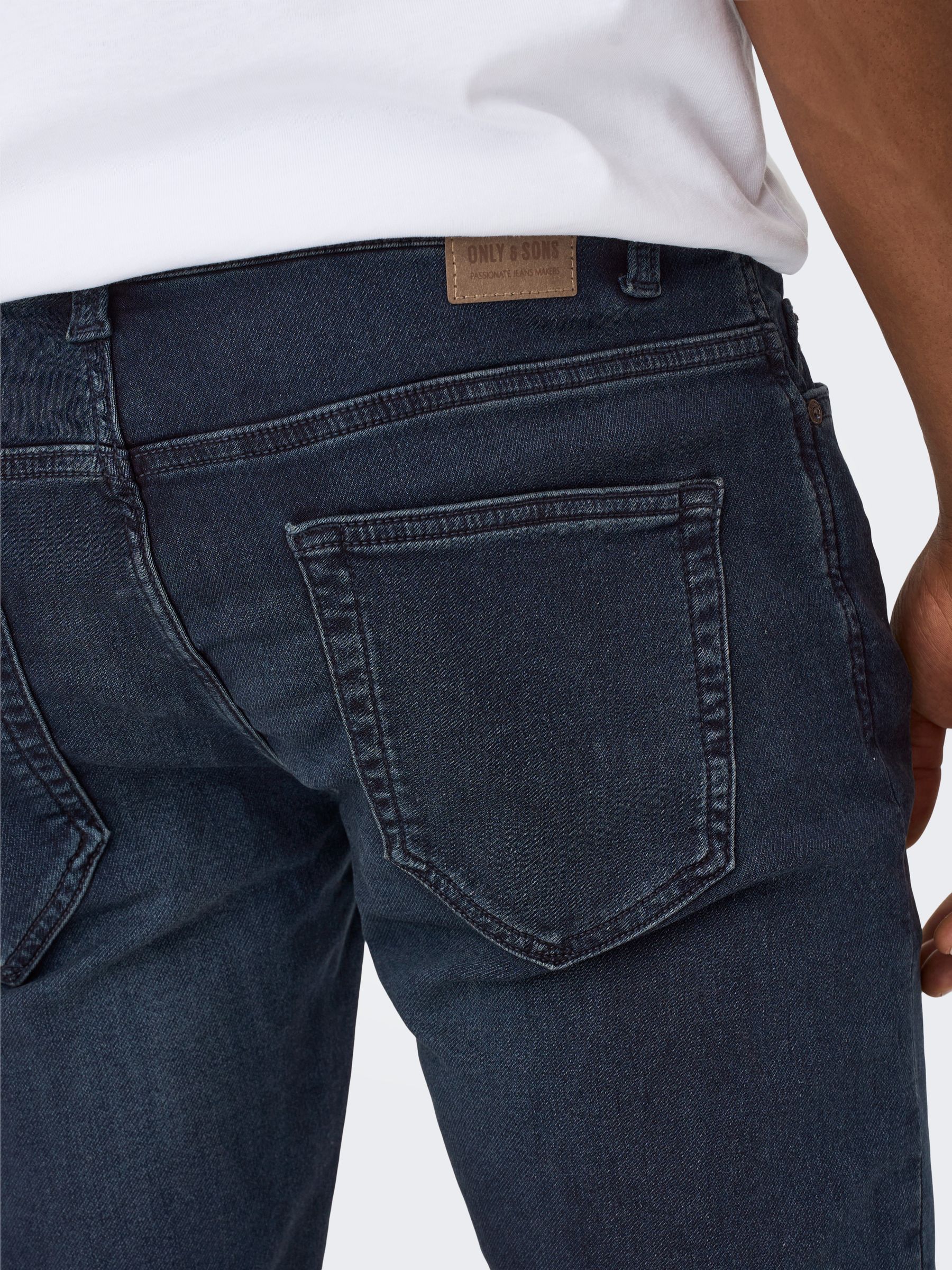 Only & Sons ONLY & SONS Slim Fit Jeans Basic Denim Hose ONSLOOM Tapered – Dunkelblau, Bild 2
