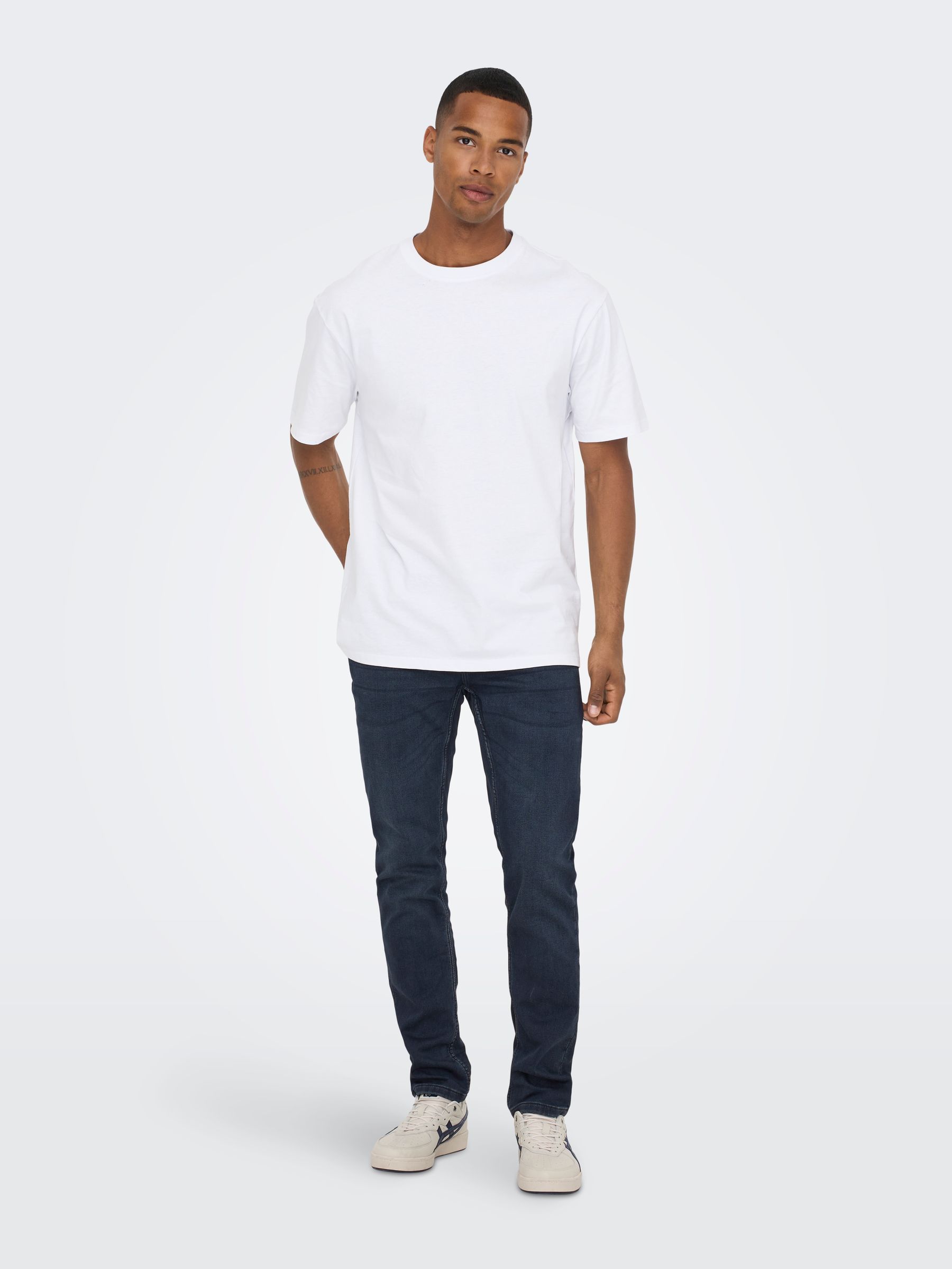Only & Sons ONLY & SONS Slim Fit Jeans Basic Denim Hose ONSLOOM Tapered – Dunkelblau, Bild 1
