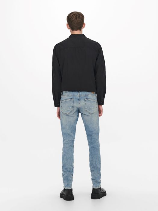 Only & Sons ONLY & SONS Slim Fit Jeans Basic Denim Hose ONSLOOM Stretch – Hellblau, Bild 4