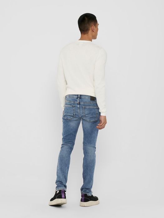Only & Sons ONLY & SONS Slim Fit Jeans Basic Denim Hose ONSLOOM Tapered – Blau, Bild 4
