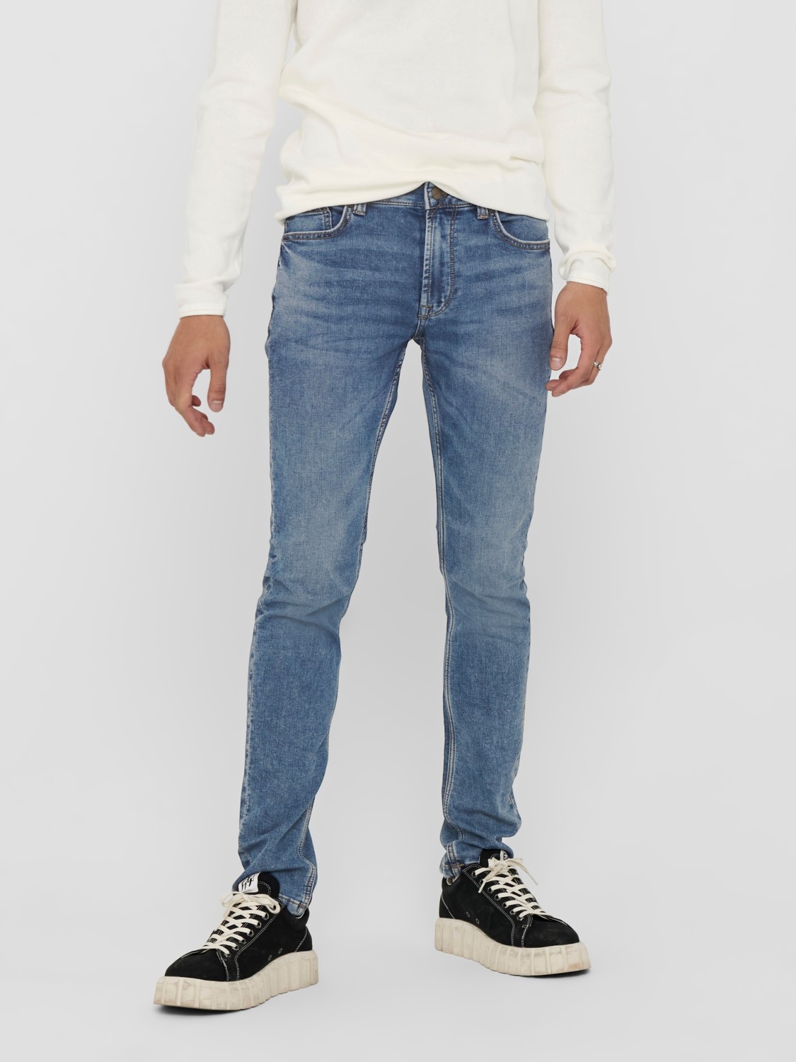 Only & Sons ONLY & SONS Slim Fit Jeans Basic Denim Hose ONSLOOM Tapered – Blau, Bild 2