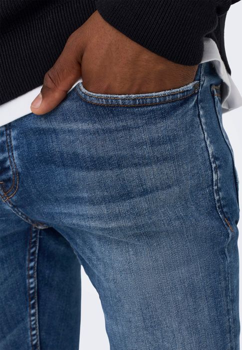 Only & Sons ONLY & SONS Skinny Fit Jeans ONSWARP Basic Stretch Tapered Denim – Blau, Bild 4