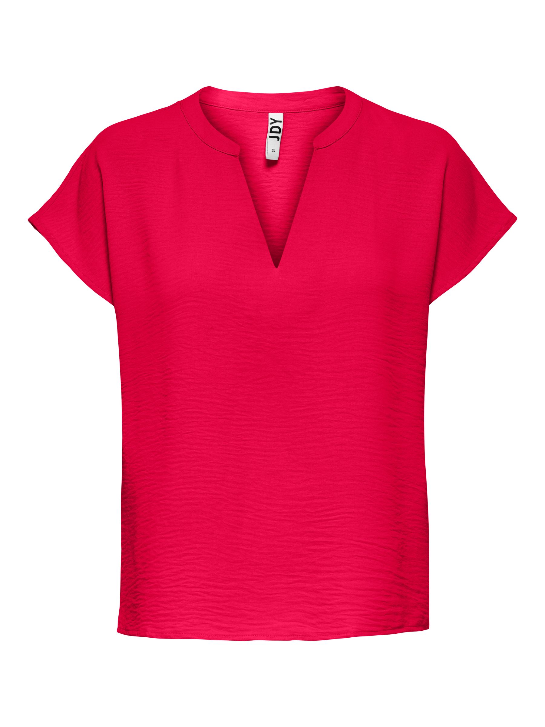 JDY_Springsummer_4739034_15249287_copy.jpg Einfarbige Kurzarm Bluse Basic V-Ausschnitt Shirt Oberteil JDYLION