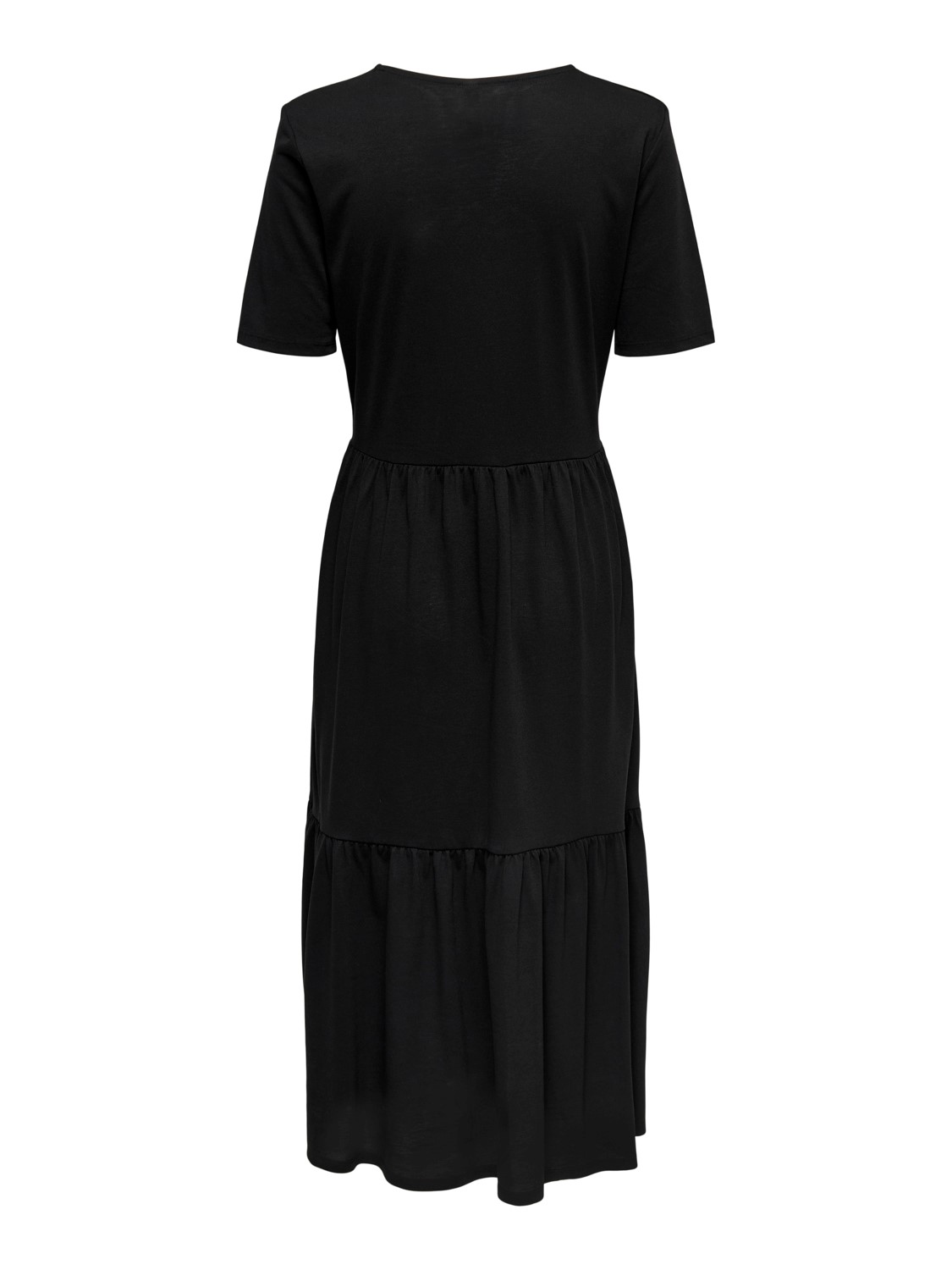 Midi Rüschen Kleid Locker Wadenlang Maxi Blusen Dress Kurzarm Stretch Midi Rüschen Kleid Locker Wadenlang Maxi Blusen Dress Kurzarm Stretch