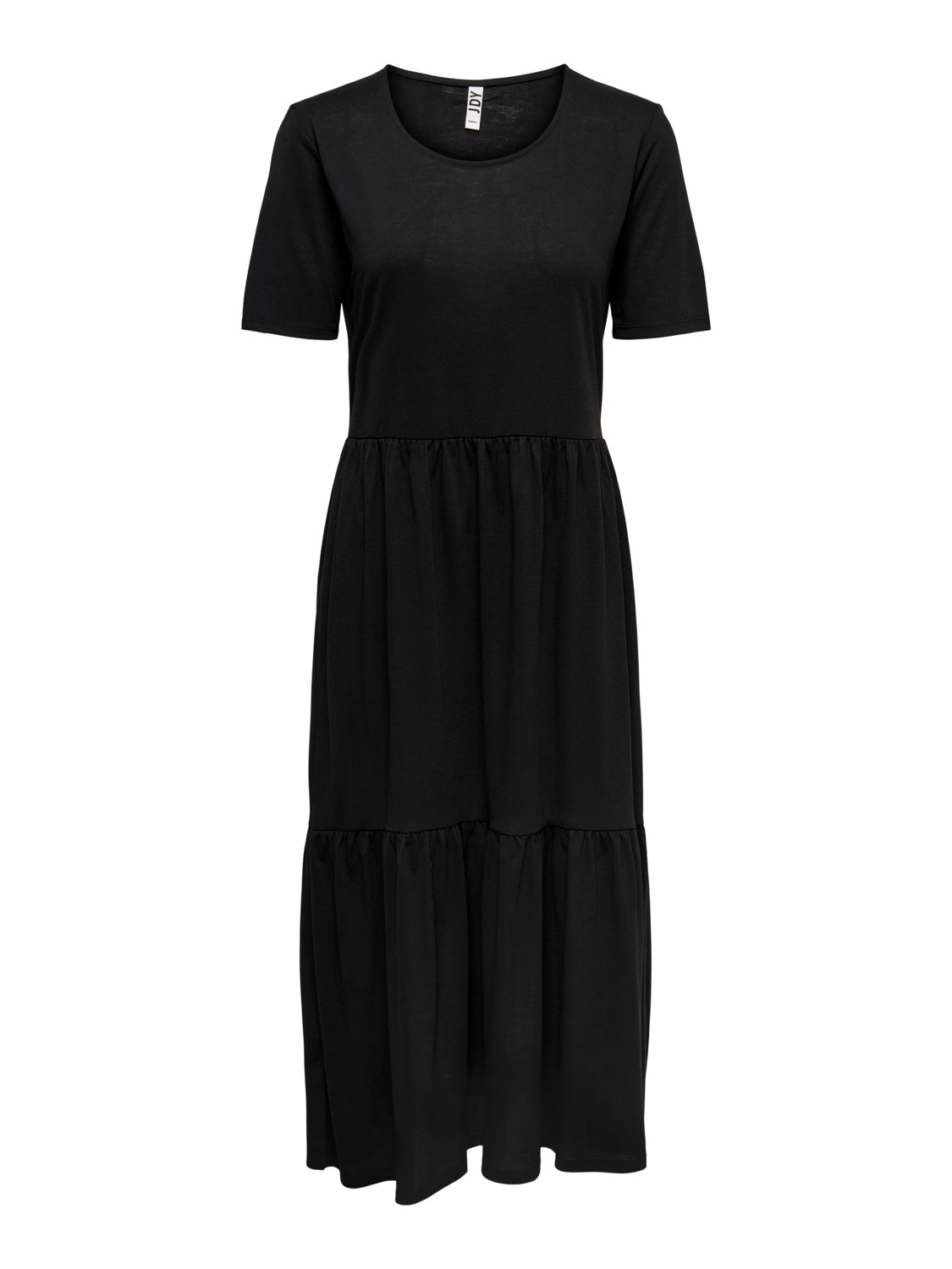 Midi Rüschen Kleid Locker Wadenlang Maxi Blusen Dress Kurzarm Stretch Midi Rüschen Kleid Locker Wadenlang Maxi Blusen Dress Kurzarm Stretch