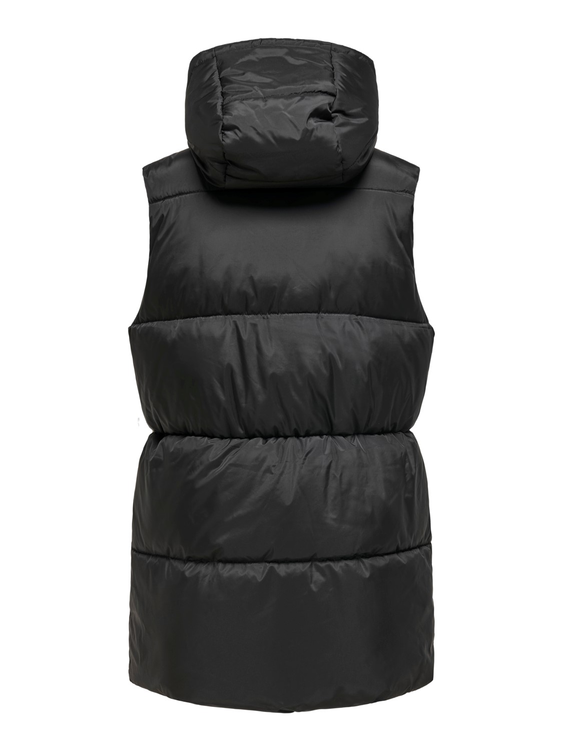 Lange Puffer Weste Wattierte Stepp Jacke ohne Ärmel Kapuze & Zip Lange Puffer Weste Wattierte Stepp Jacke ohne Ärmel Kapuze & Zip