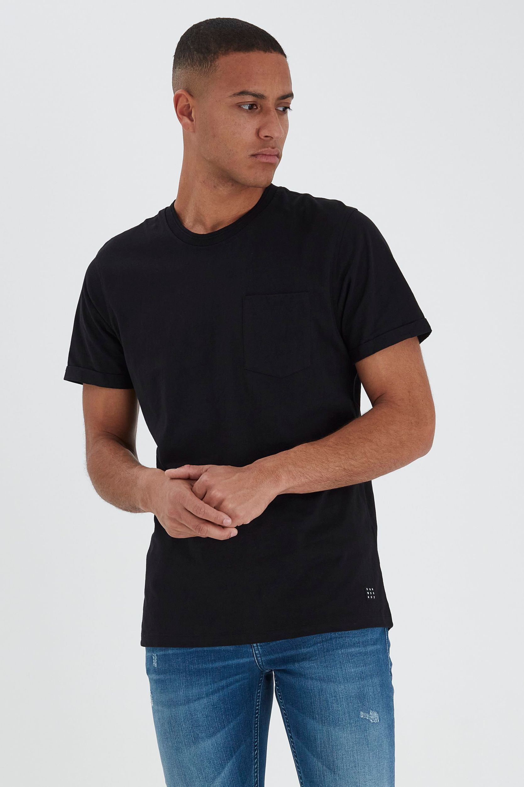 Rundhals T-Shirt Stretch Kurzarm Shirt Einfarbiges Basic aus Baumwolle Rundhals T-Shirt Stretch Kurzarm Shirt Einfarbiges Basic aus Baumwolle