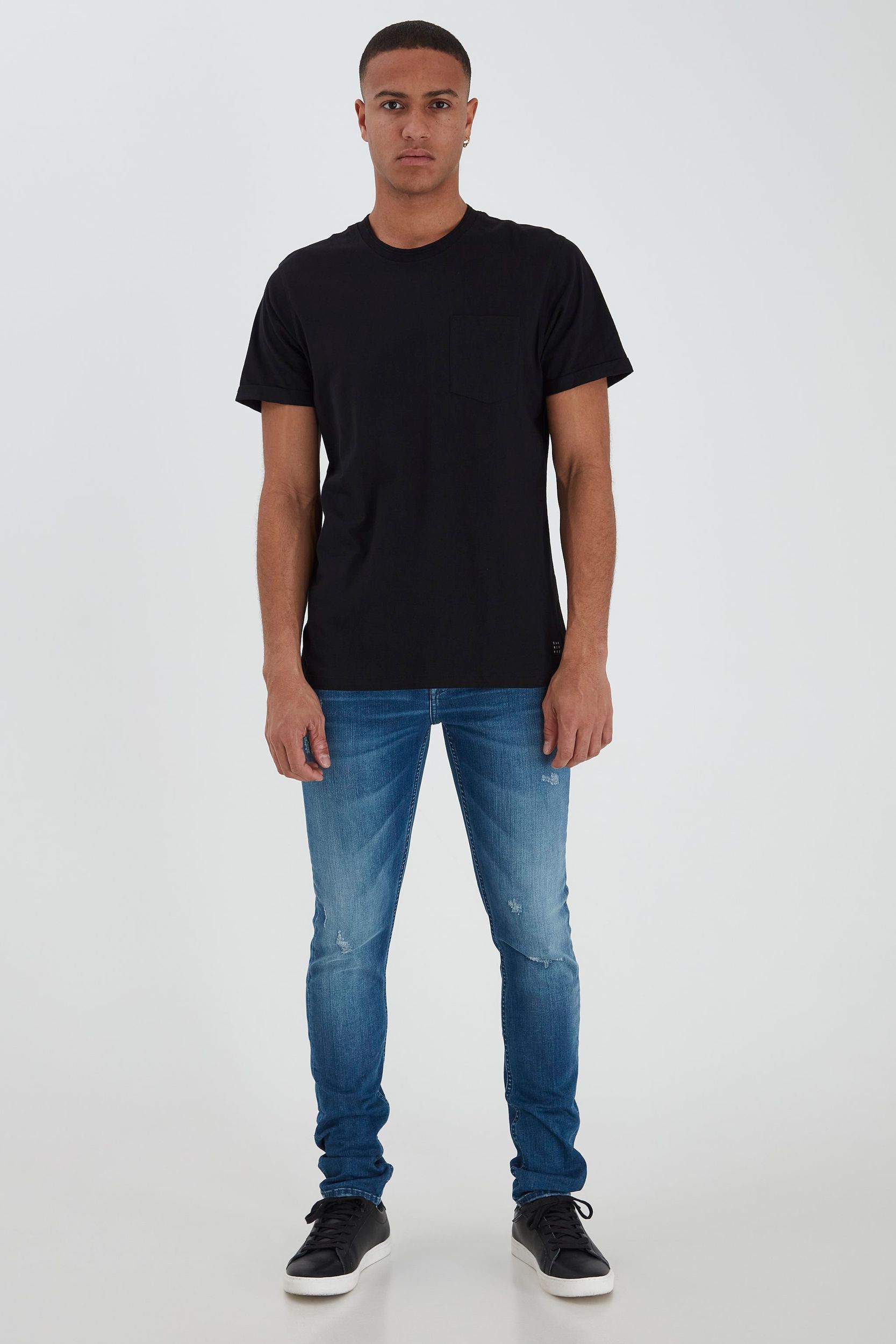 Rundhals T-Shirt Stretch Kurzarm Shirt Einfarbiges Basic aus Baumwolle Rundhals T-Shirt Stretch Kurzarm Shirt Einfarbiges Basic aus Baumwolle