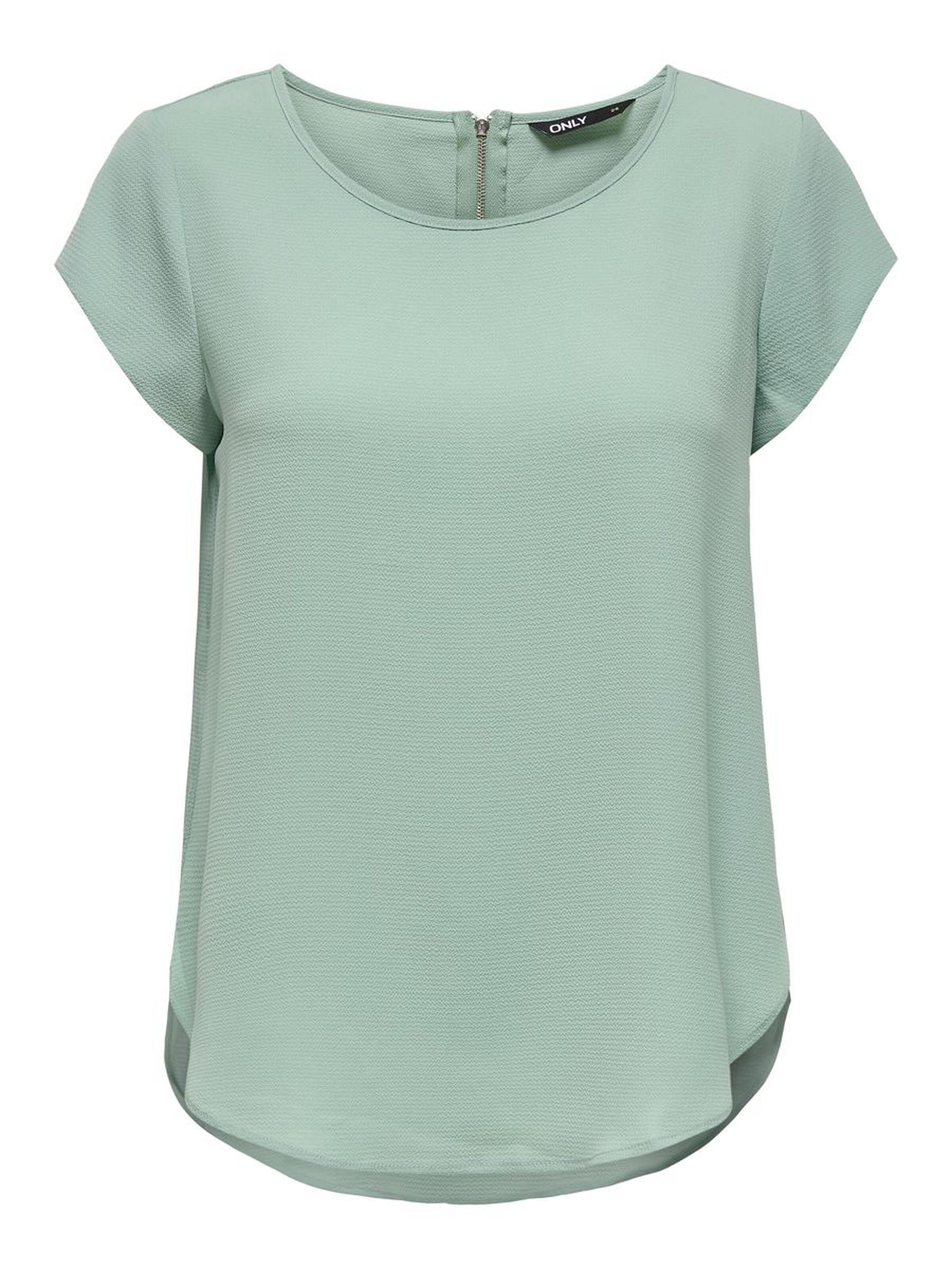 Einfarbige Kurzarm Bluse Basic Rundhals Blusen Shirt Oberteil ONLVIC Einfarbige Kurzarm Bluse Basic Rundhals Blusen Shirt Oberteil ONLVIC
