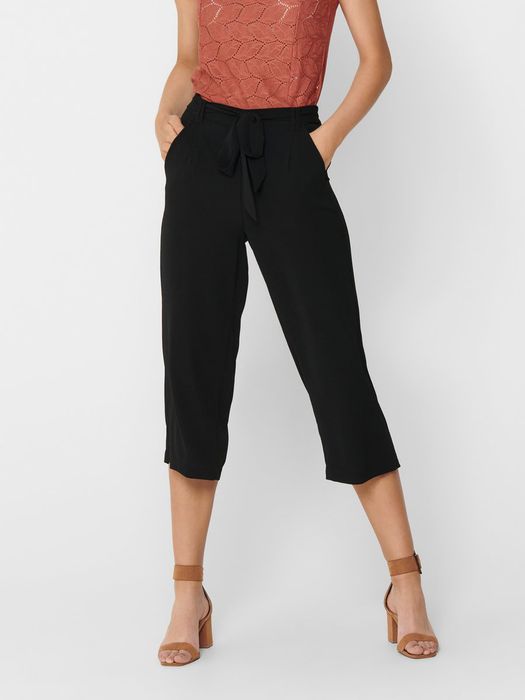 Lockere Culotte Hose Elegante 3/4 Stoff Marlene Pants ONLWINNER, Farbe: Schwarz