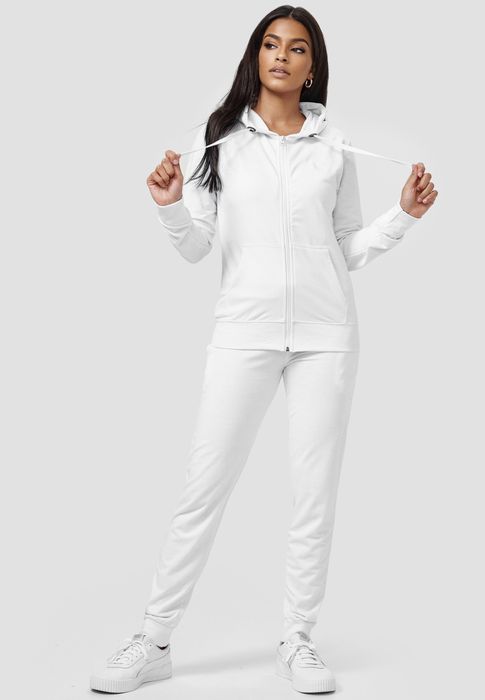 enflame Damen Jogginganzug Training Set Sweat Hoodie & Pants, Farbe: Weiß