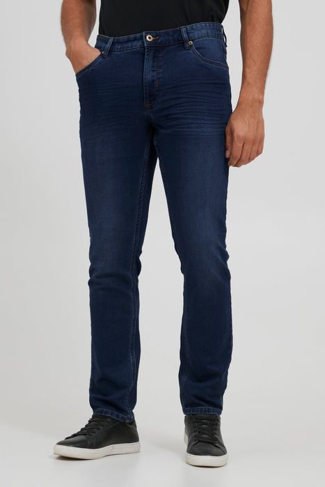 !Solid Slim Fit Jeans Basic Hose Denim Pants Tapered Trousers, Farbe: Blau