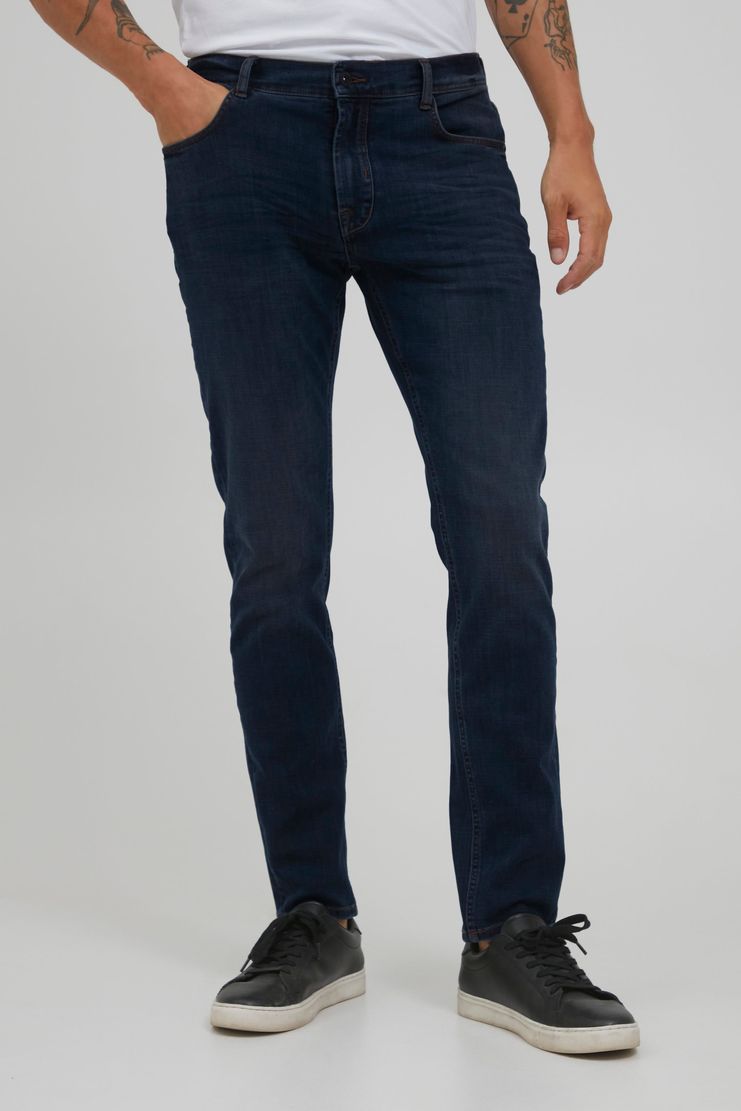 !Solid !Solid Slim Fit Jeans Basic Hose Denim Pants Stoned Washed – Dunkelblau, Bild 2