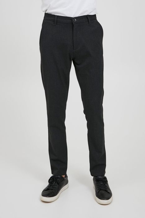 !Solid Business Chino Hose Casual Basic Stoff Pants Slim Fit, Farbe: Grau
