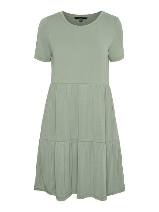Vero Moda VERO MODA Kurzes Blusenkleid Lockeres Kurzarm Tunika Mini Dress – Mint, Bild 6