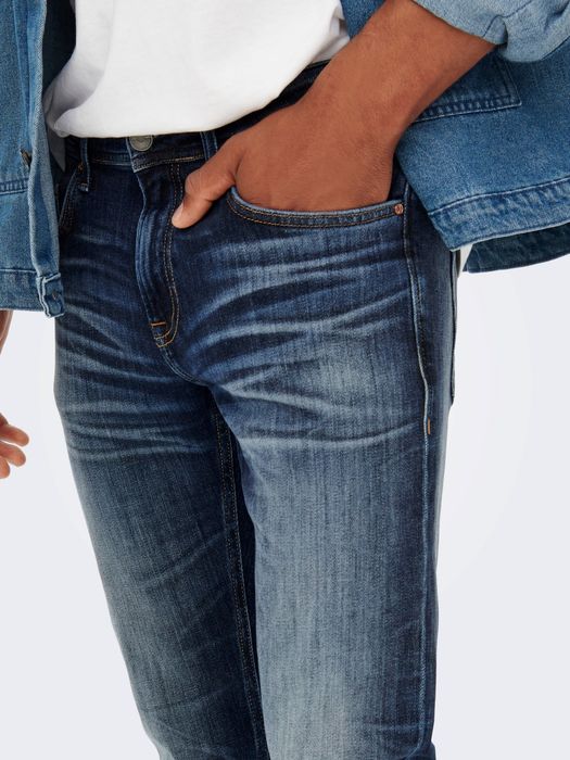 Only & Sons ONLY & SONS Regular Fit Jeans Straight Denim Stretch Hose Pants – Blau, Bild 5