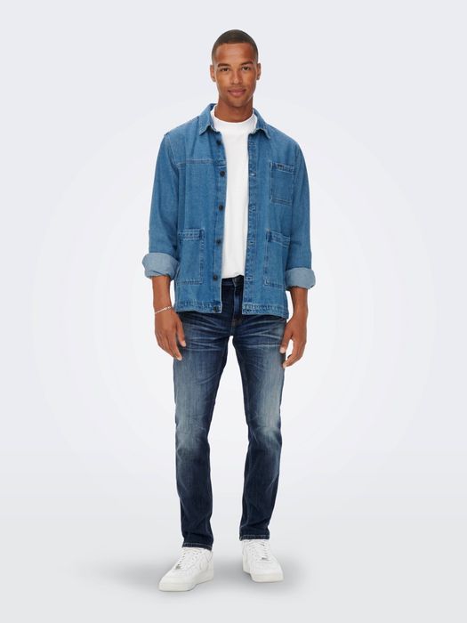 Only & Sons ONLY & SONS Regular Fit Jeans Straight Denim Stretch Hose Pants – Blau, Bild 3
