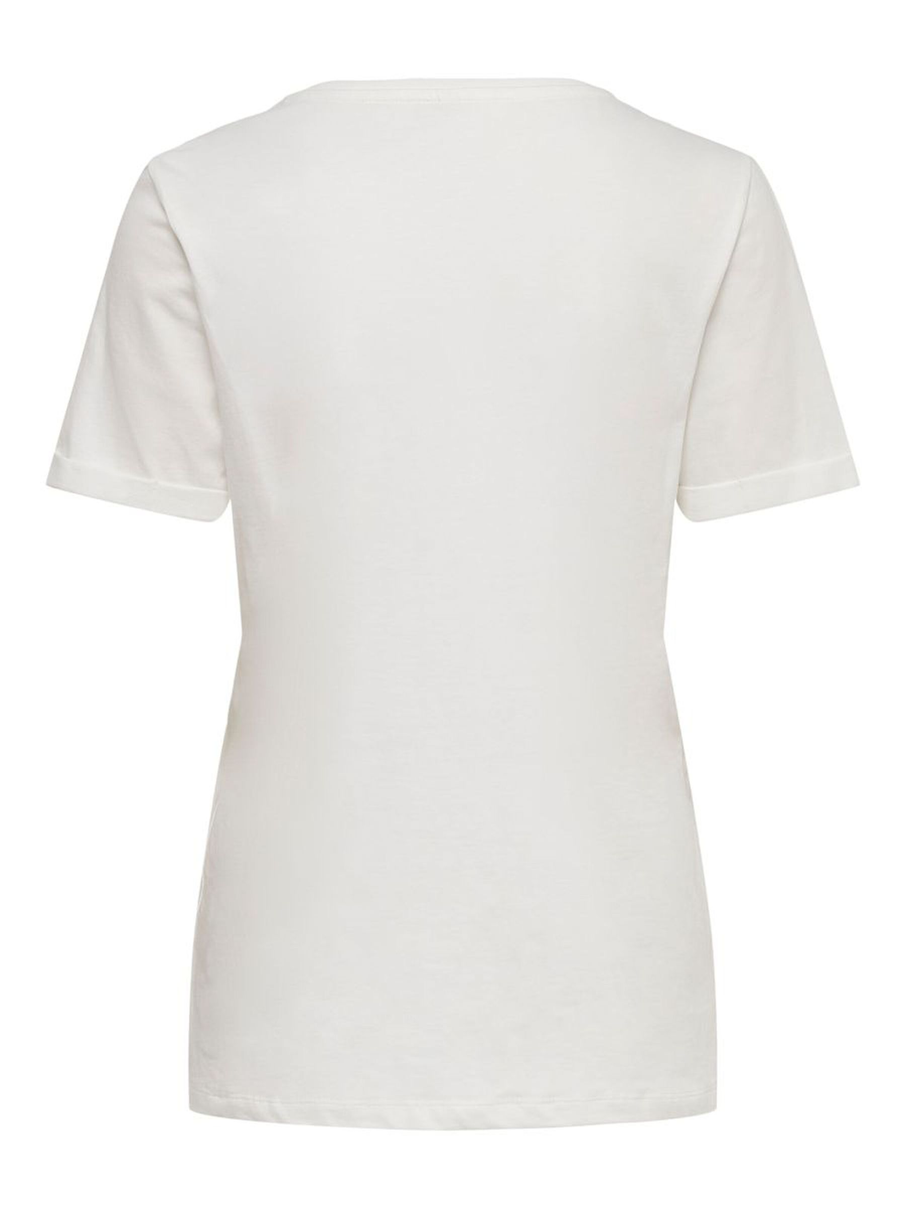 Einfarbiges T-Shirt mit Brand Herz Basic Kurzarm Rundhals Top ONLKITA Einfarbiges T-Shirt mit Brand Herz Basic Kurzarm Rundhals Top ONLKITA