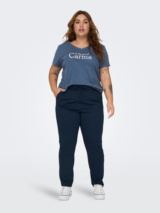 Only Carmakoma Elegante Stoffhose Poptrash Paperback Stretch Übergröße – Blau, Bild 4