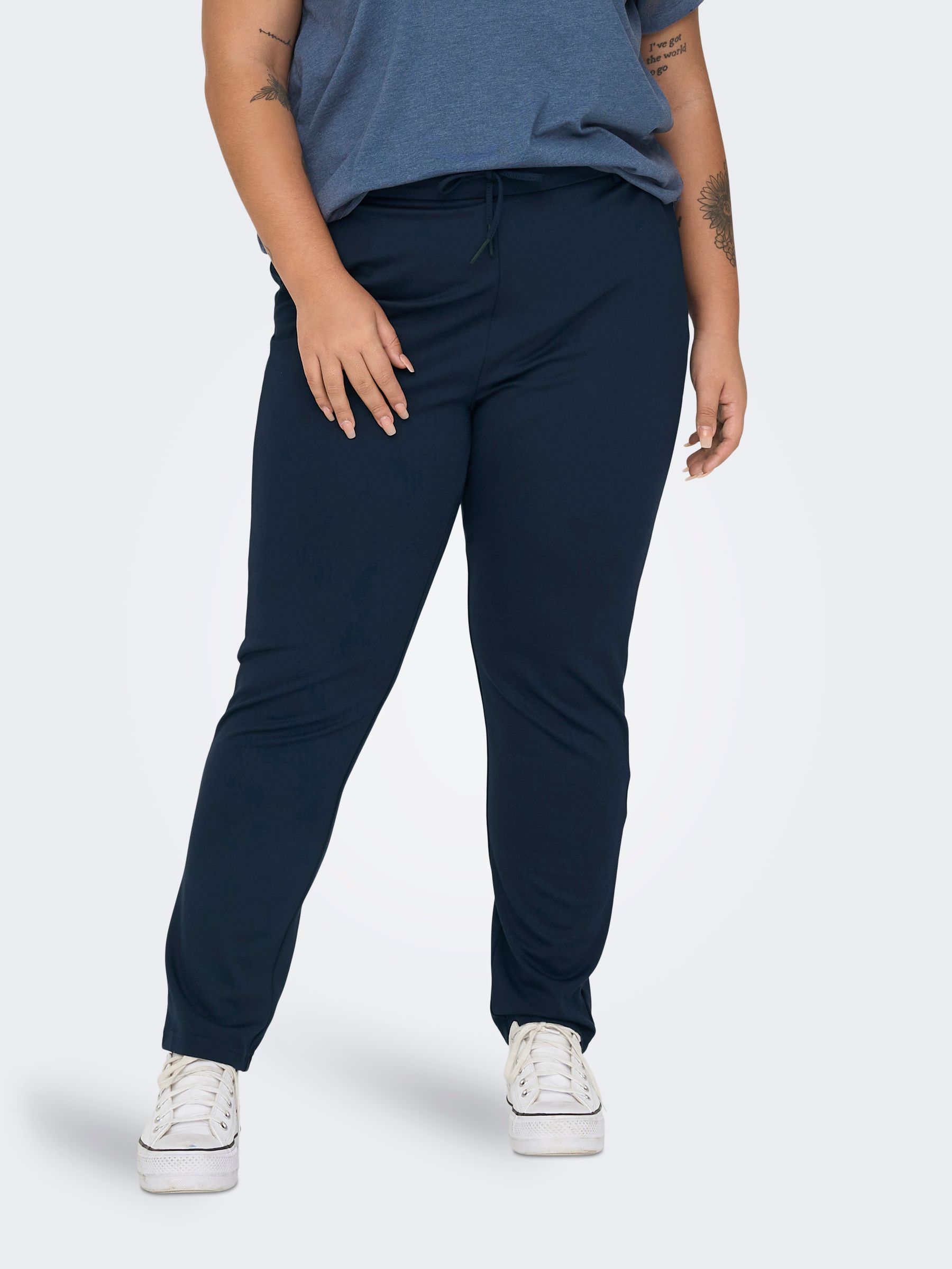 Only Carmakoma Elegante Stoffhose Poptrash Paperback Stretch Übergröße – Blau, Bild 2