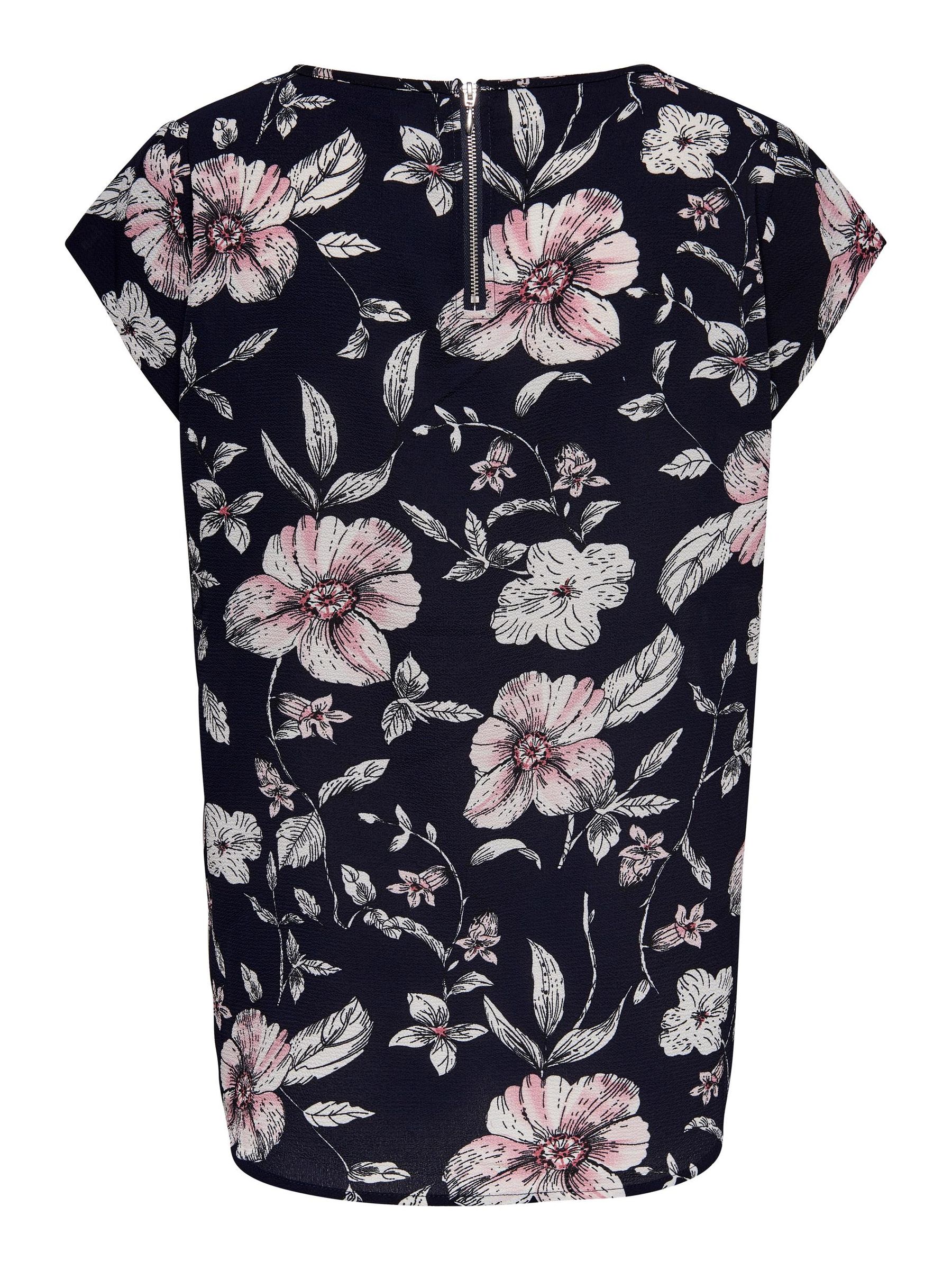 ONLY_Noos2023_3292302_15161116_2.jpg Print Kurzarm Bluse Basic Rundhals Blouse Shirt Oberteil ONLVIC