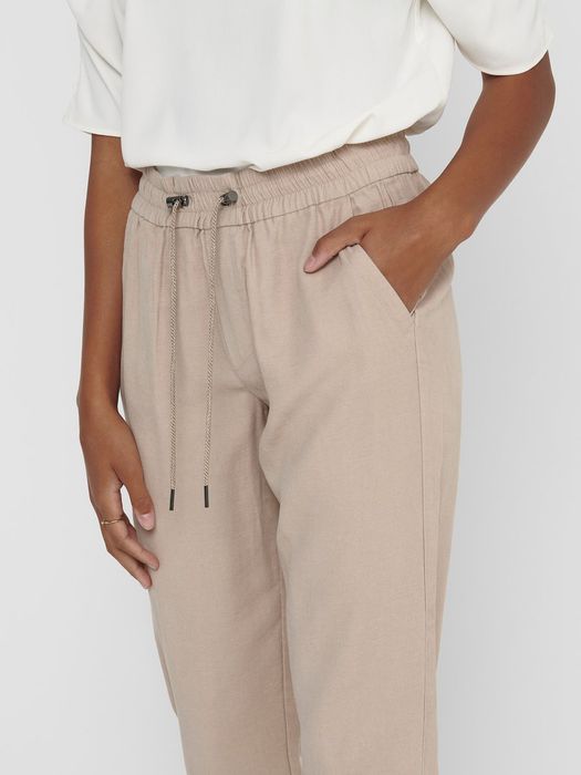 Only Elegante Stoffhose Business Poptrash Paperback Pants Loose Fit ONLKELDA – Beige, Bild 5