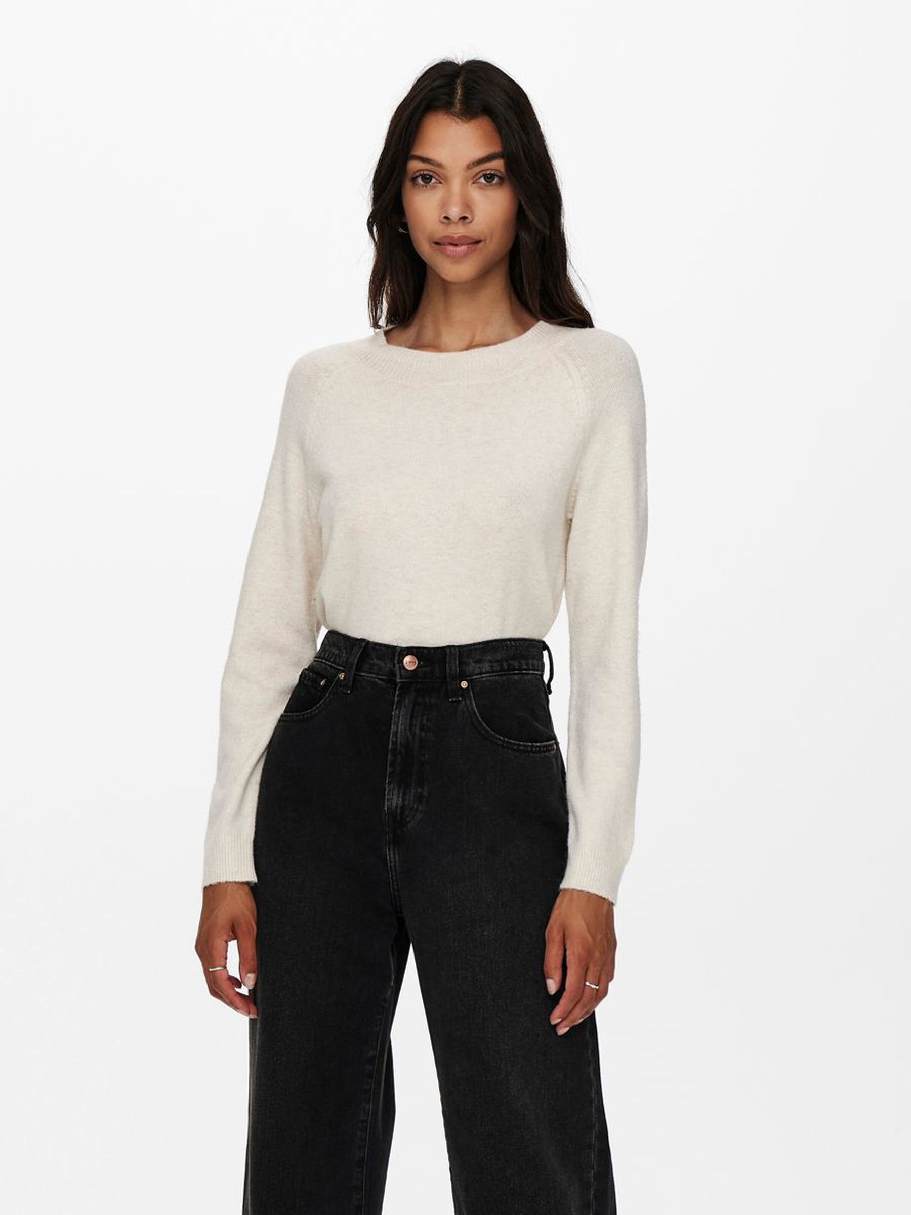 Basic Strickpullover Stretch Sweater Langarm Rundhals Shirt ONLRICA Basic Strickpullover Stretch Sweater Langarm Rundhals Shirt ONLRICA