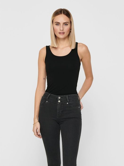 Only ONLY Langes Tank Top 2-er Stück Pack Ärmelloses Shirt Basic Set – Schwarz-Schwarz, Bild 3