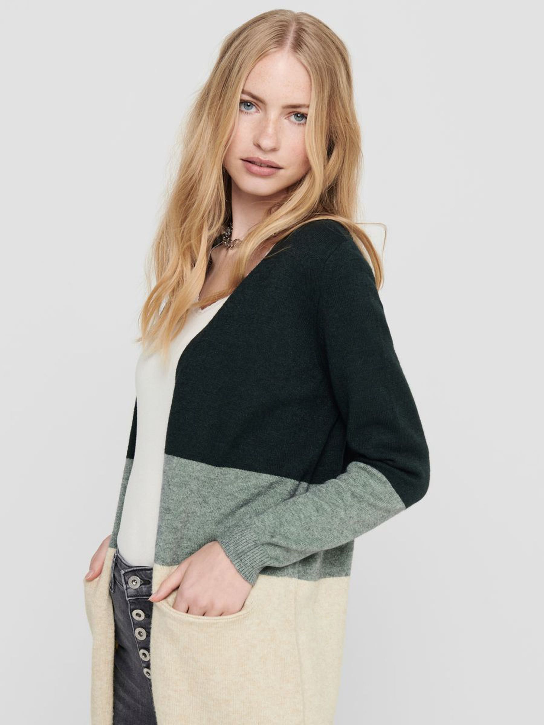 Lange Strickjacke mit Taschen Knitted Cardigan Langarm Basic ONLQUEEN Lange Strickjacke mit Taschen Knitted Cardigan Langarm Basic ONLQUEEN