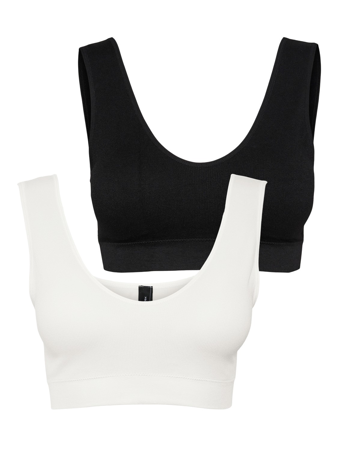 Bustier BH mit Cups 2-er Stück Pack ohne Bügel Ripp Soft Bra Top VMAGNES Bustier BH mit Cups 2-er Stück Pack ohne Bügel Ripp Soft Bra Top VMAGNES